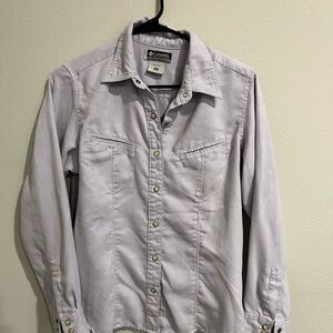 Columbia Gray Casual Button Down Shirt with Classic Collar